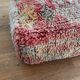 Moroccan Berber pouf colored in Terracotta wool