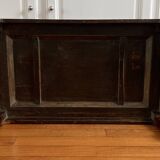 Chinese scholar's table forming a low table or bed end in stained elm