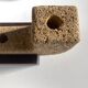 Brutalist XXL candle holder in stone and wood from the 1970s.