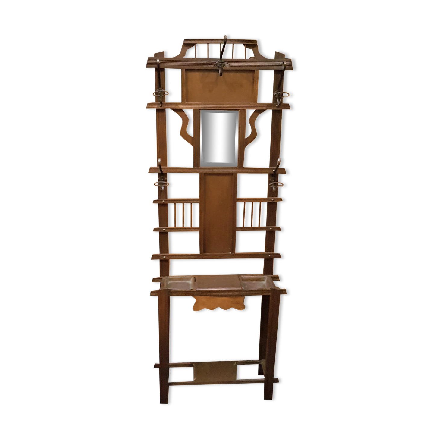 Old coat rack mirror cloakroom circa 1950