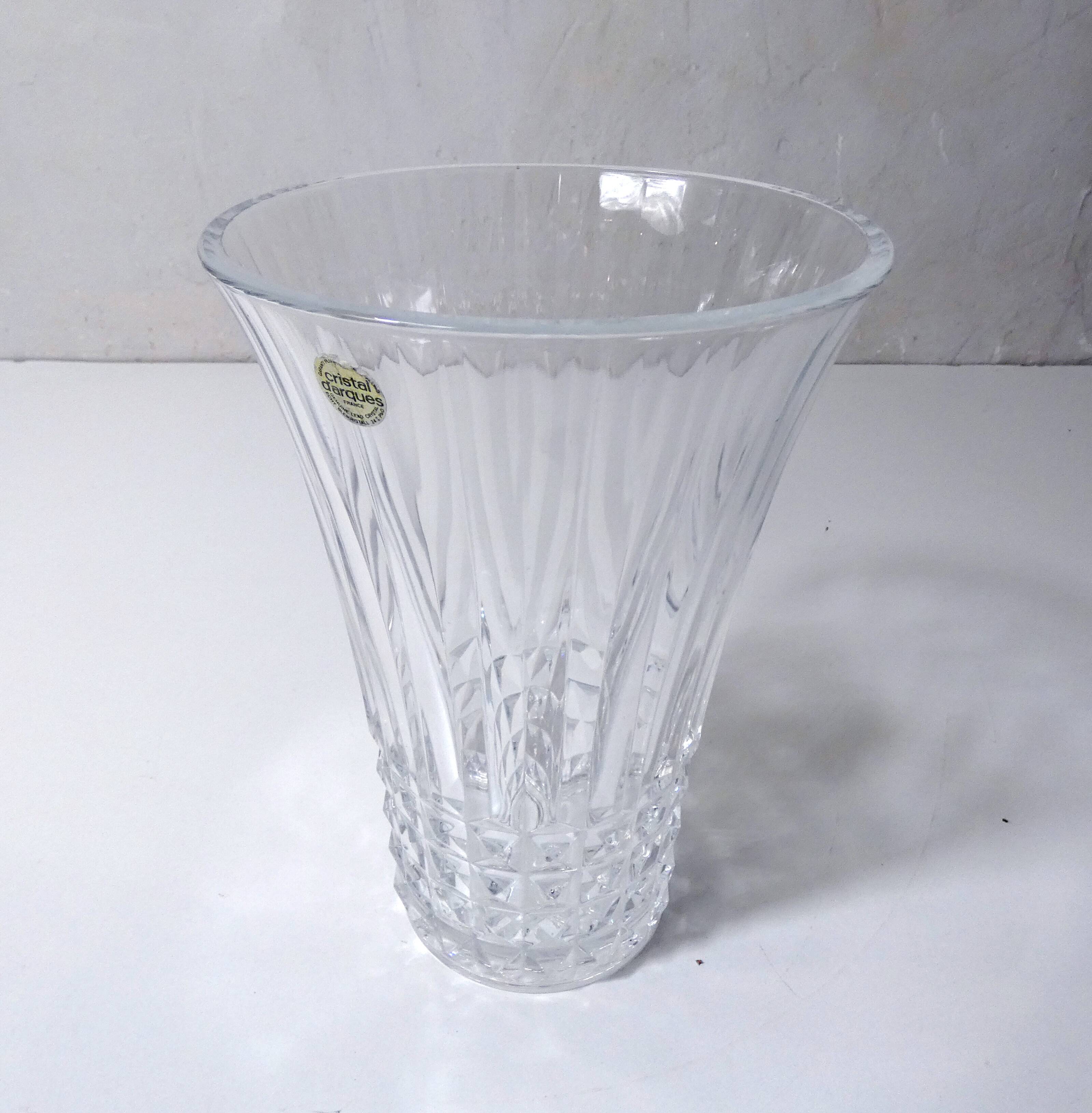 ancien vase en cristal 25 cm TBE