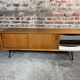 Scandinavian style enfilade in solid teak and pencil feet