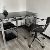 Modern glass and stainless steel desk