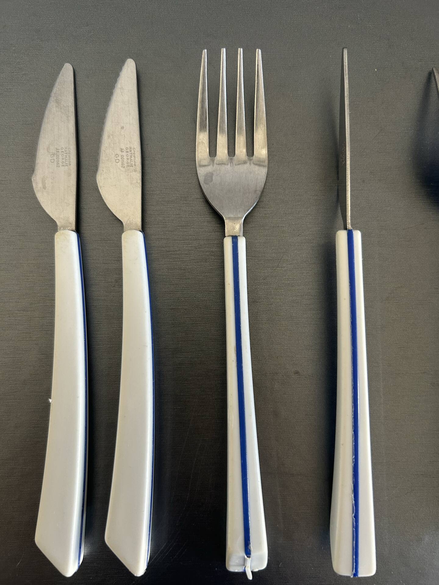 6 place settings Nathalie Georges for Air France 1980