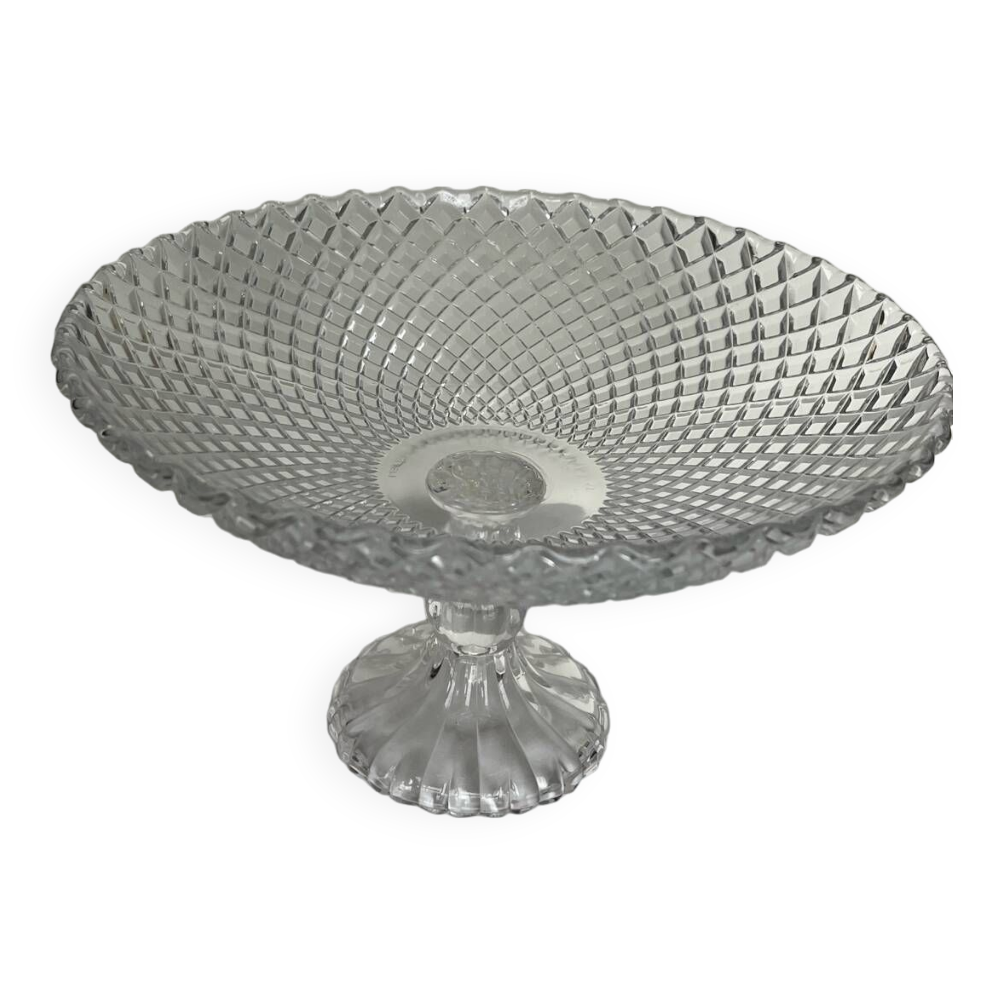 Large glass bowl on foot