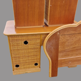 Rattan room, desk, suitcase door, headboard, 2 bedside tables, a chair