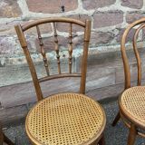 Lot of 4 chairs mismatched bistro curved wood