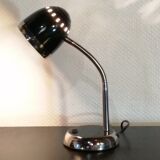 Black and chrome desk lamp in vintage metal
