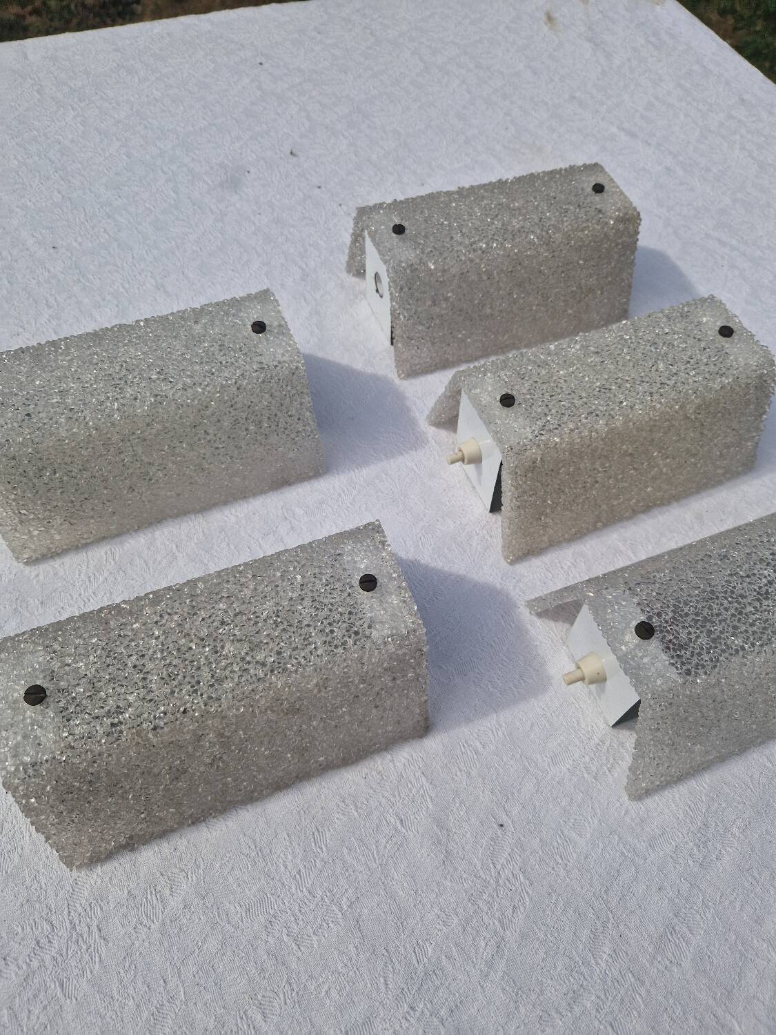 Lot of 5 Vintage Perspex Wall Lights from the 60s and 70s