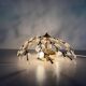 Flush mount Flower Design in crystal glass and gilded metal, 1980s, Germany