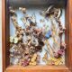 Vintage frame with butterflies and dried flowers