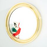 Round brass mirror by Sergio Mazza for Artemide 1960s