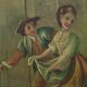 Painted wooden trumeau mirror, Louis XV style – first part of the 20th century