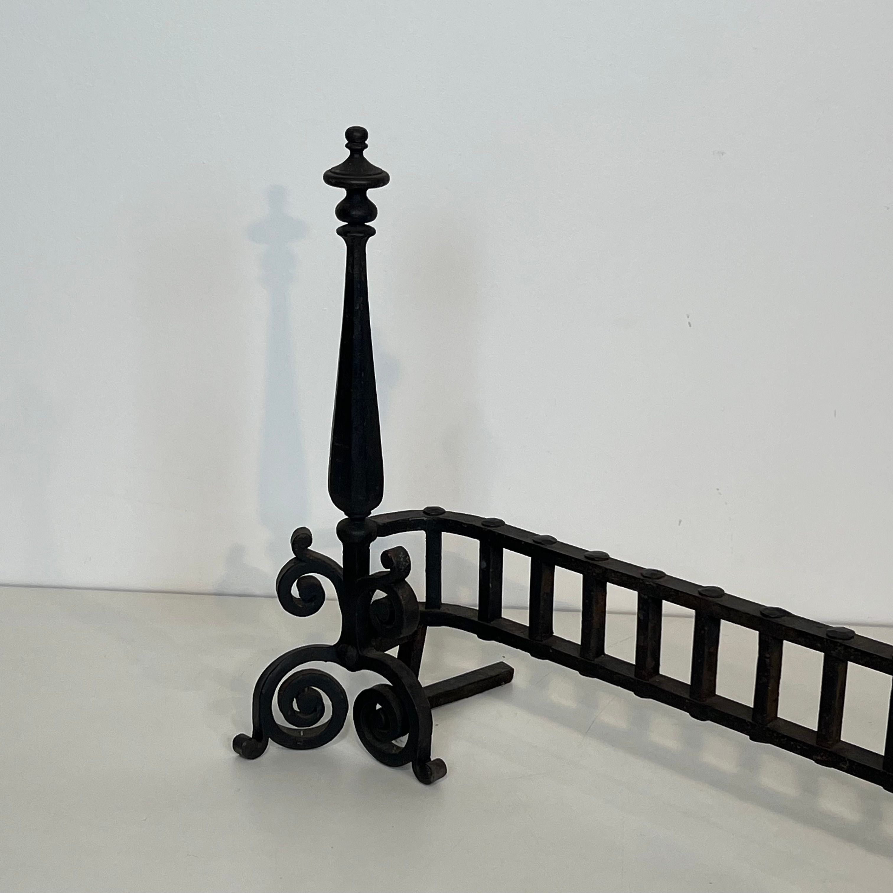 Wrought iron fire dogs