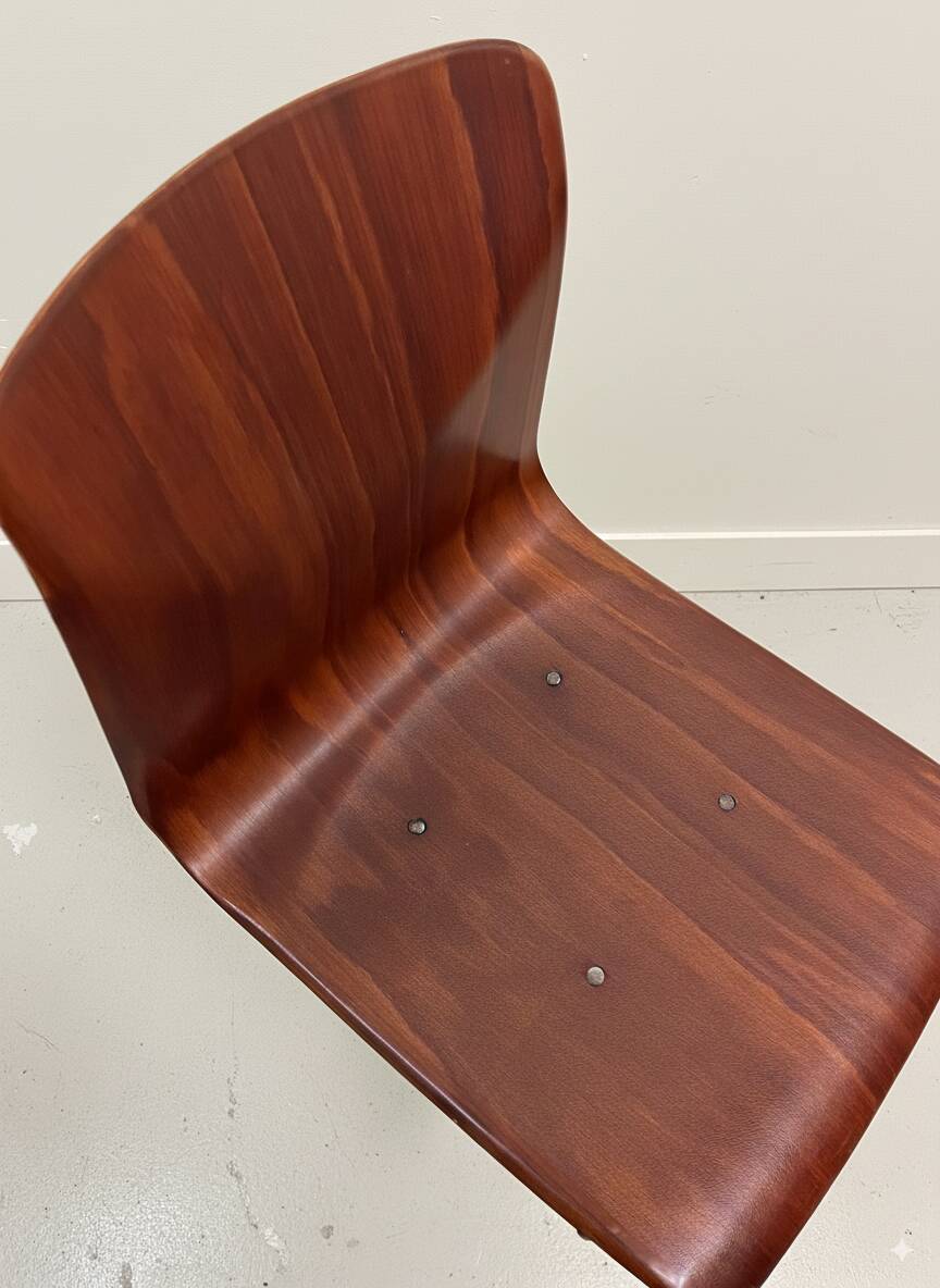 Vintage Galvanitas mahogany and chrome workshop chairs