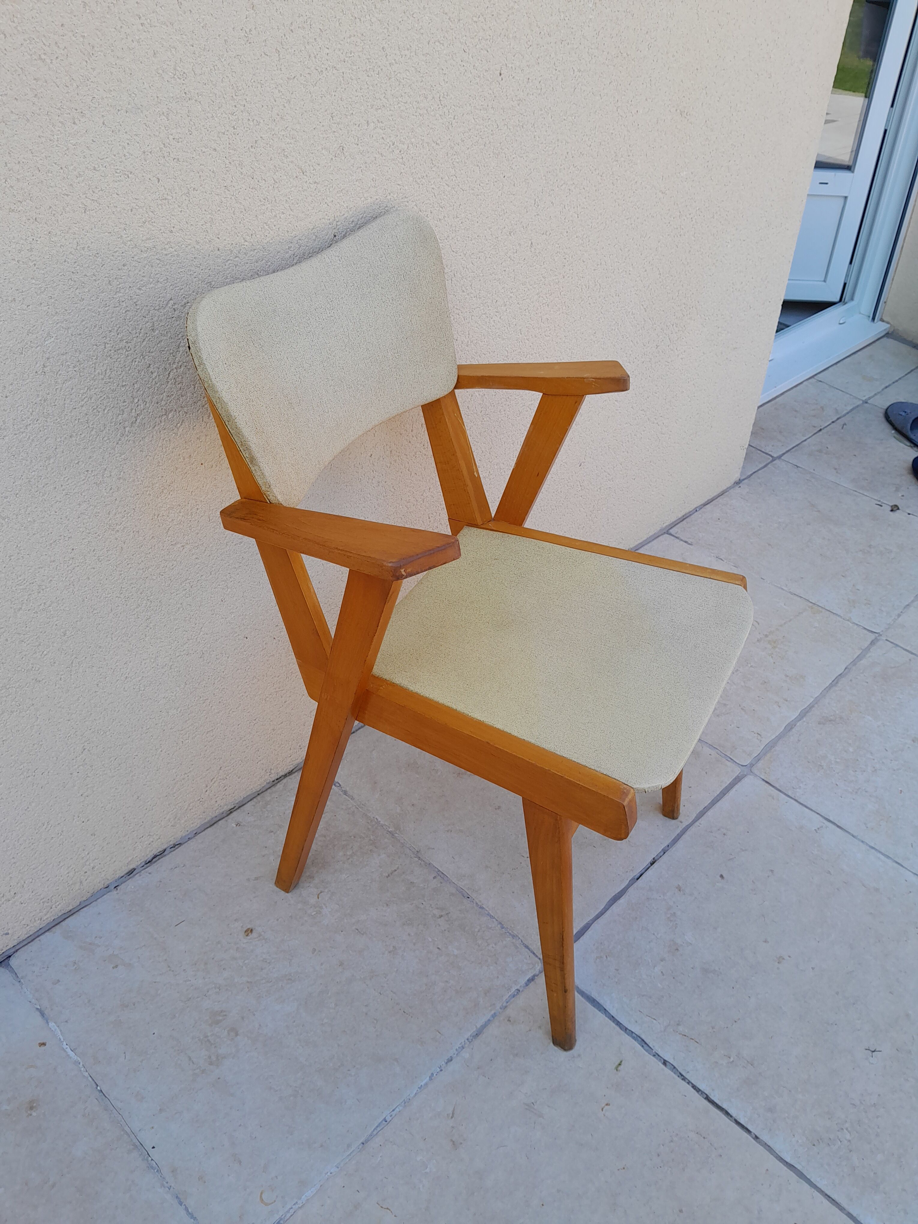 Vintage yellow club armchair year 50 60