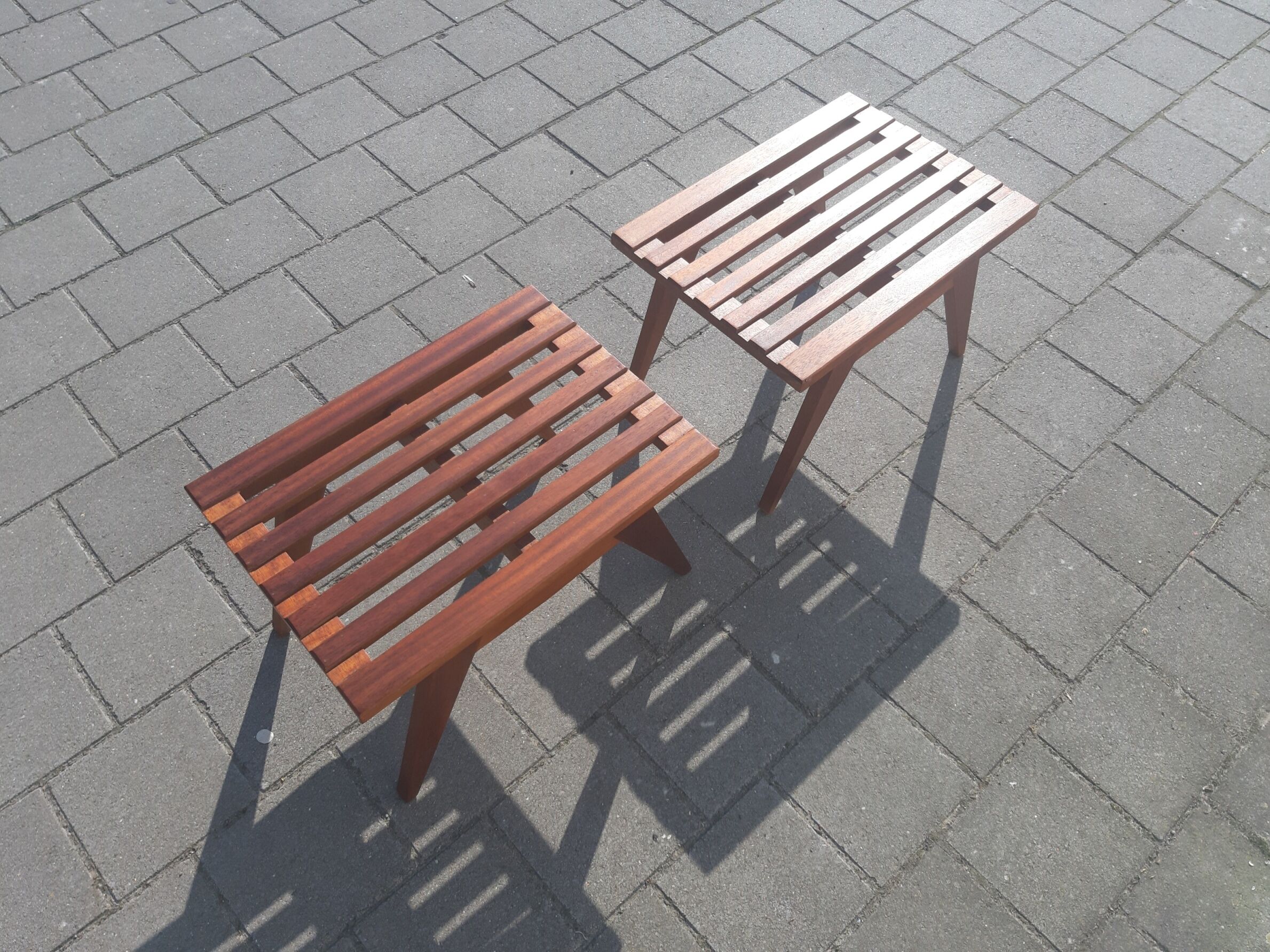 Pair of massive Reconstruction furniture mahogany side Tables