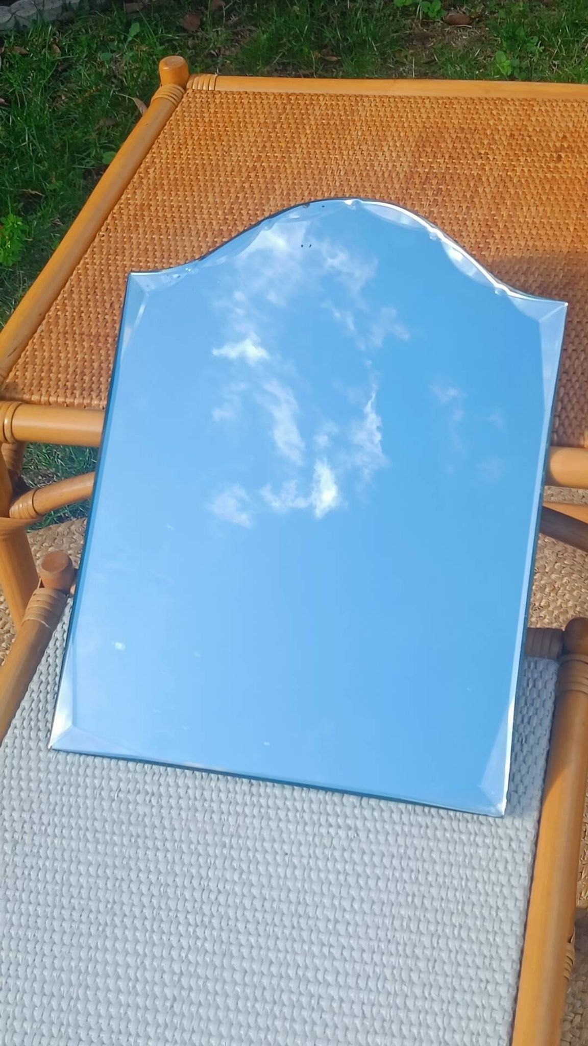 Miroir biseauté ancien de coiffeuse