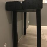 Console bois finition shou-sugi-ban en bois brulé avec traitement