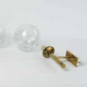 Vintage brass and glass wall lights, 1960s Doria Leuchten
