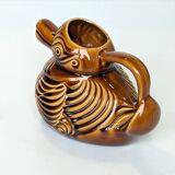 Pitcher - duck-shaped vase in shiny Sarreguemines enamel slip.