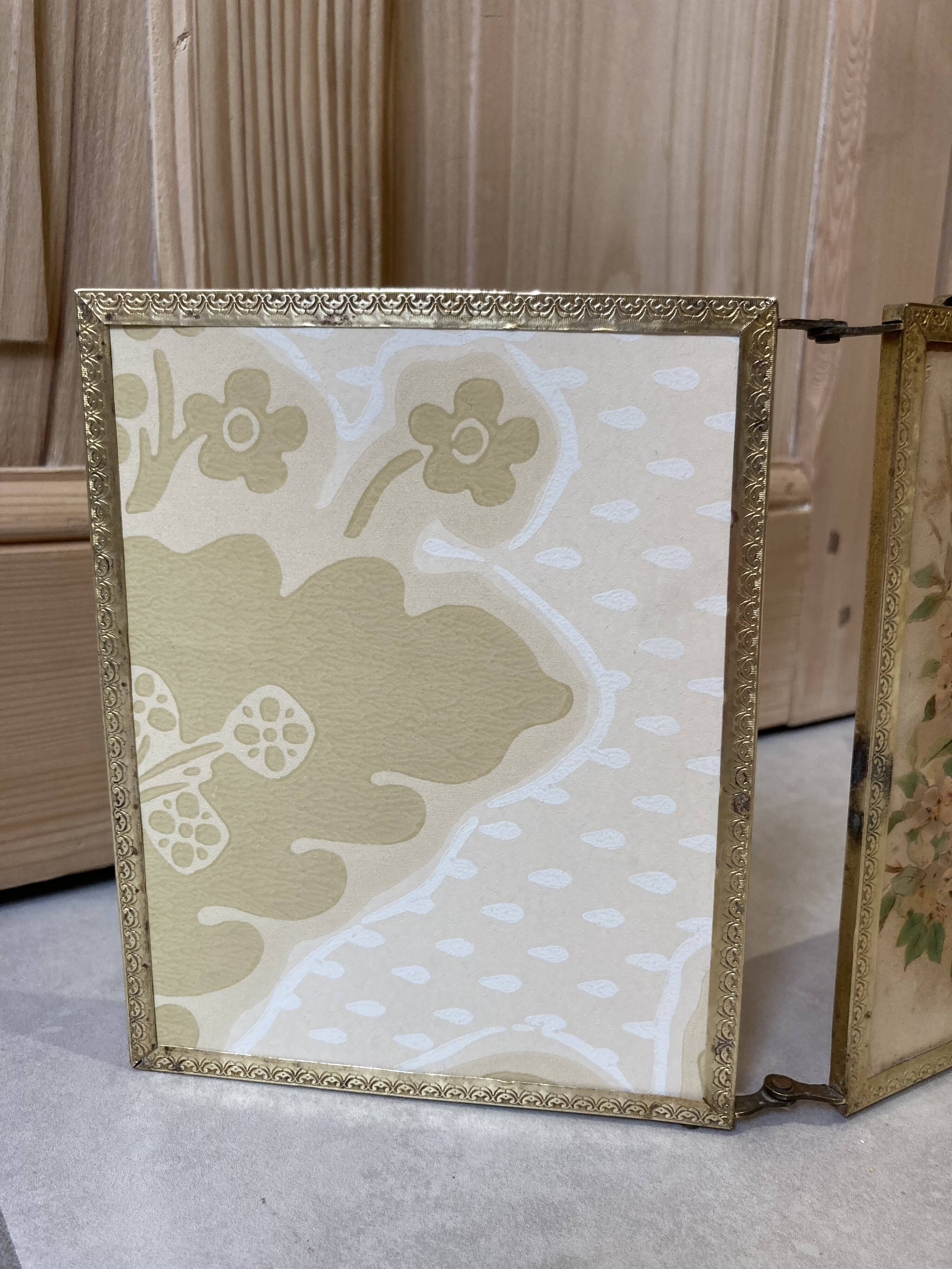 folding triptych mirror Napoleon III genre scene