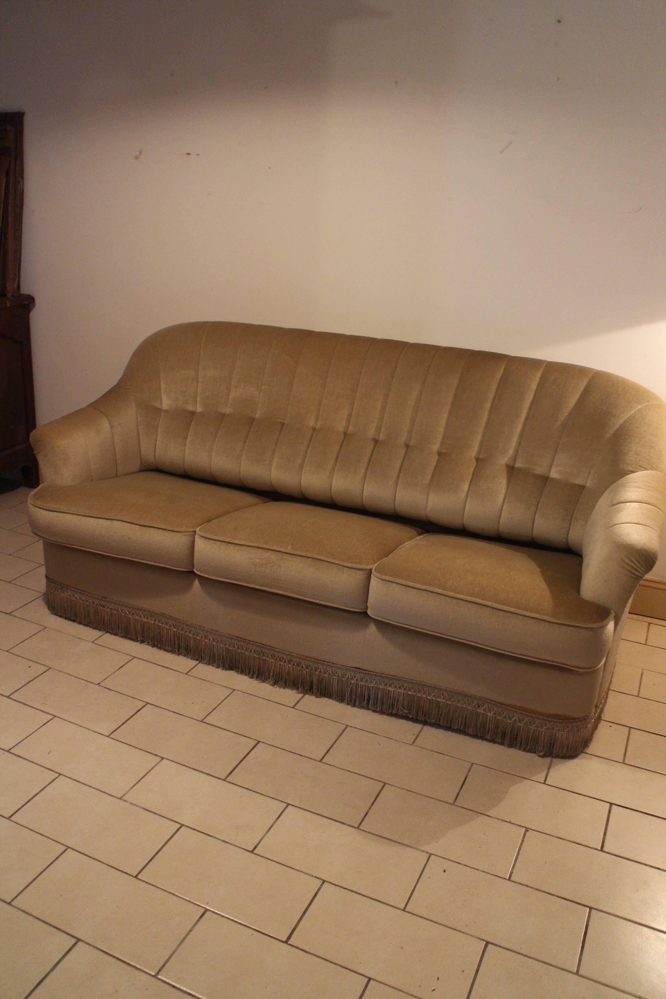 canapé convertible Himolla vintage en velours