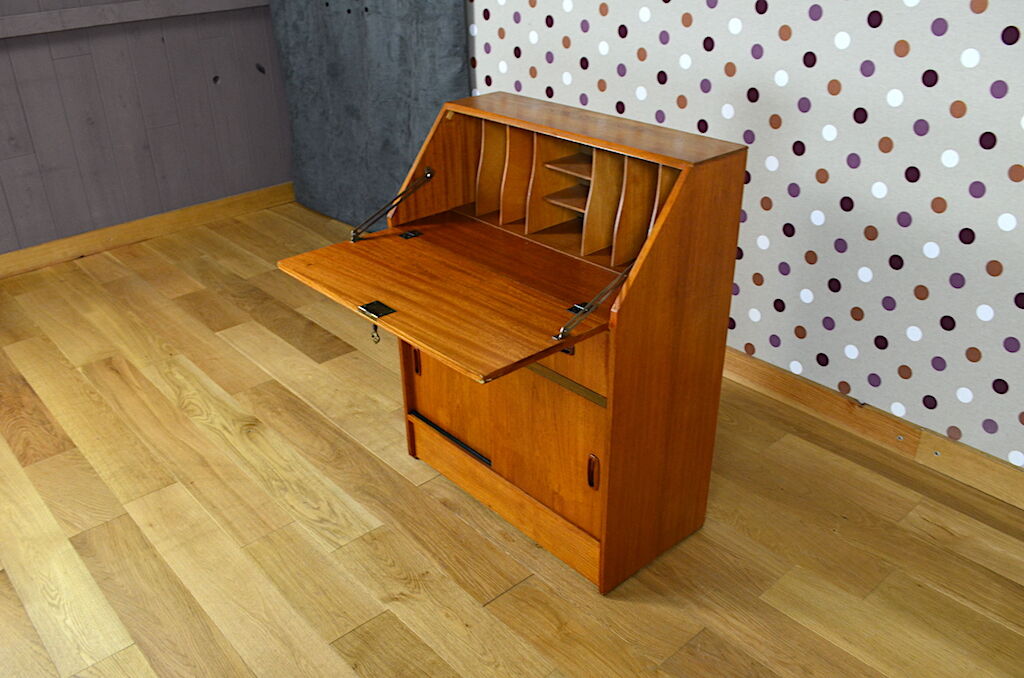 Secretary scandinavian teak gold vintage 1960