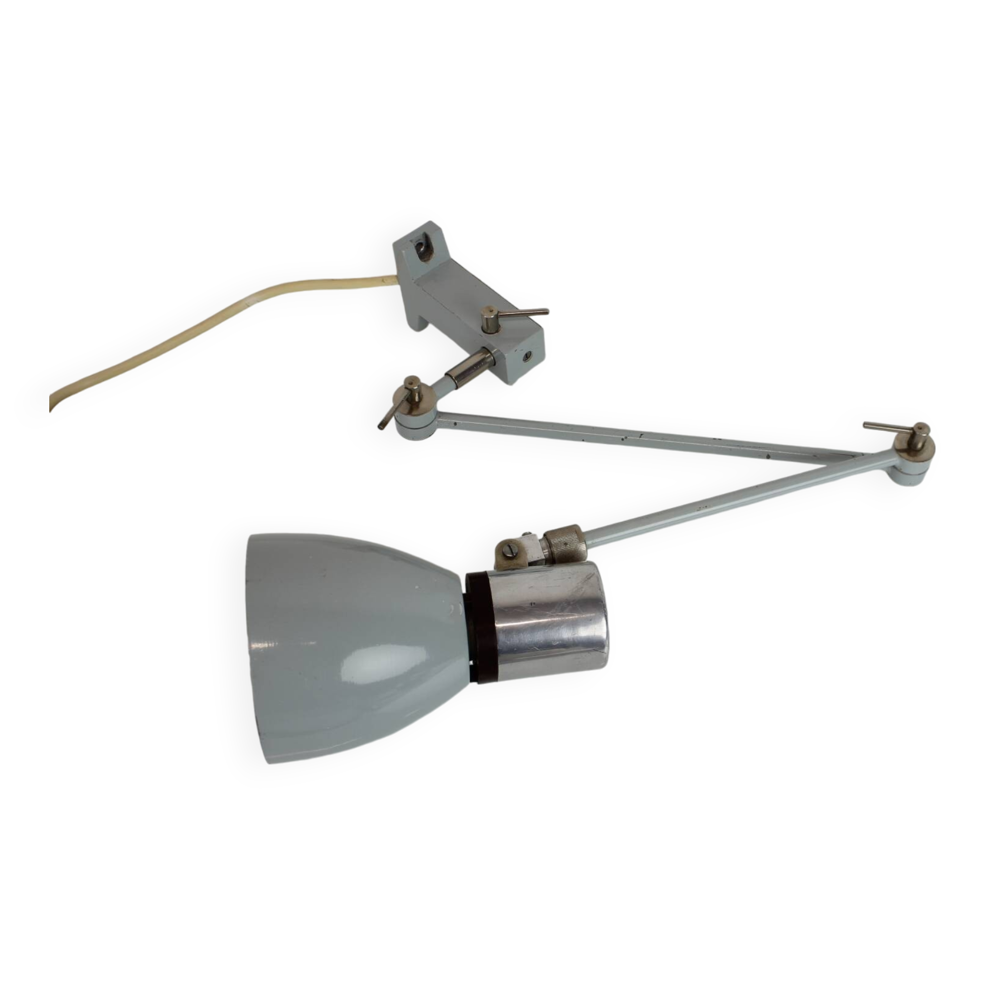 Adjustable Industrial Wall/Table Lamp, 1950's, Czechoslovakia