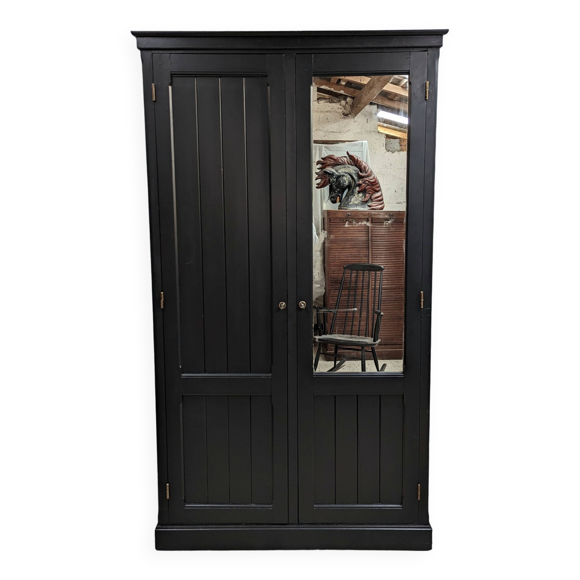 Wardrobe, old wardrobe painted black