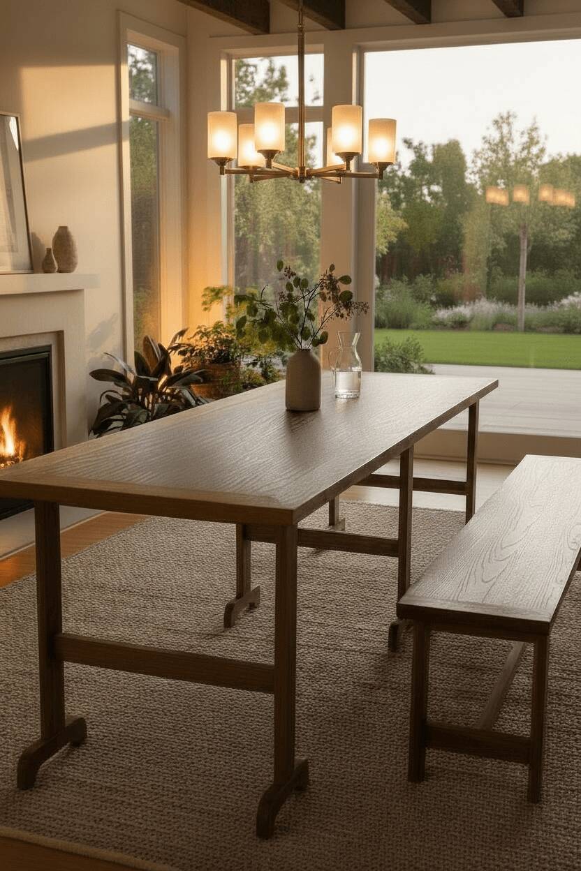 Large oak refectory table