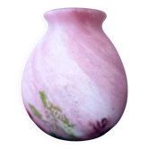 Art Deco vase in marbled glass, Lagny glassworks, circa 1930.