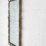 Rectangular mirror from the 1970s with brass surround