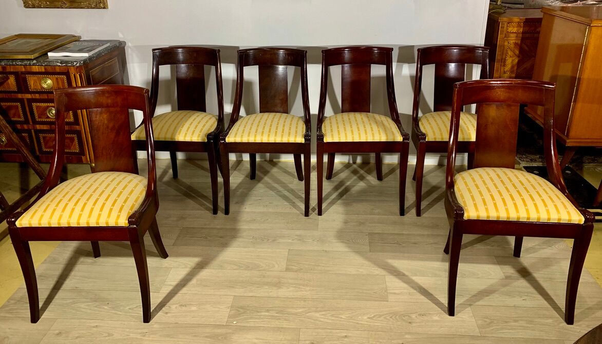 Empire x 6 acajou gondola chairs