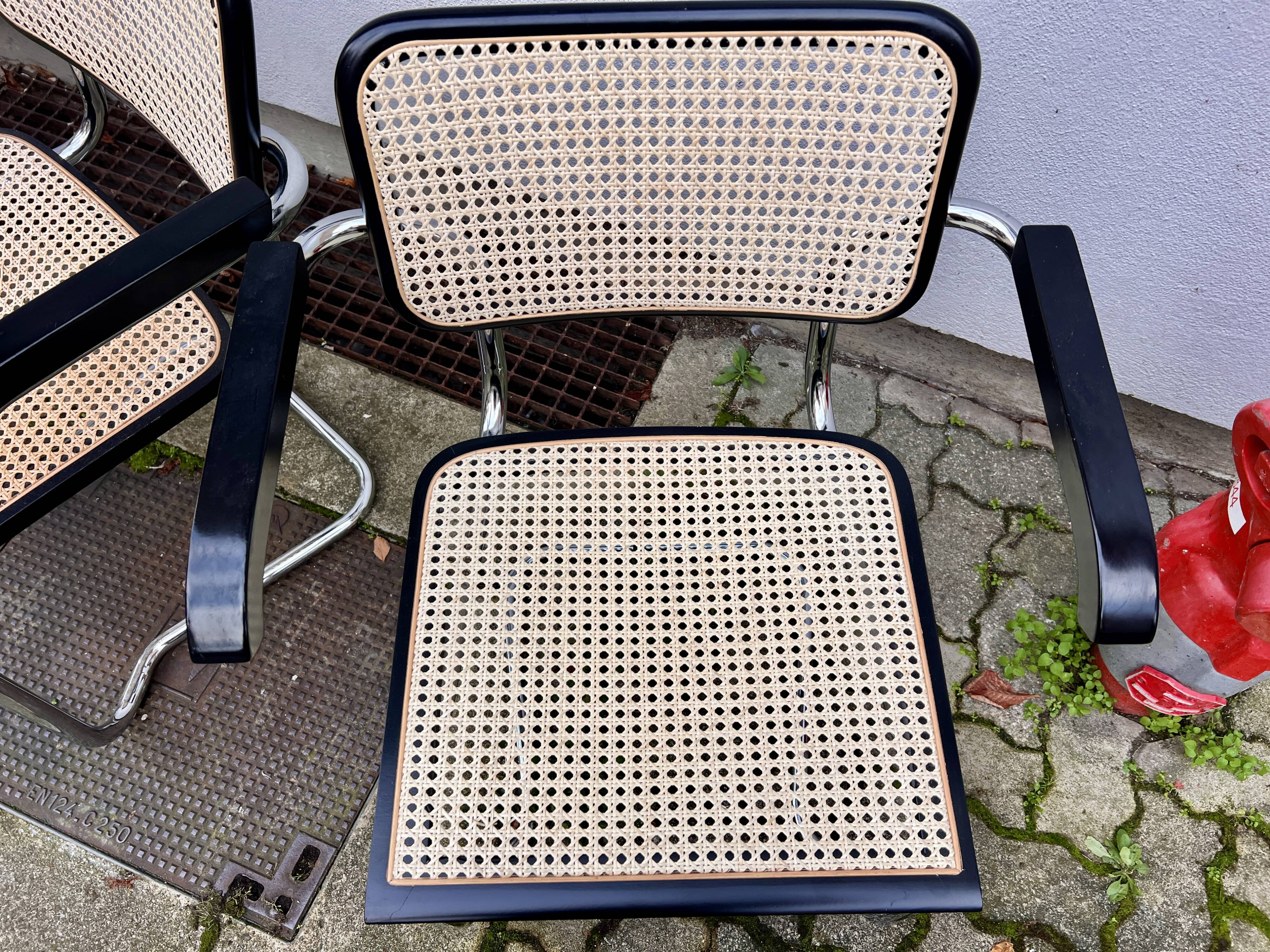Set of 4 Marcel Breuer style armchair chairs