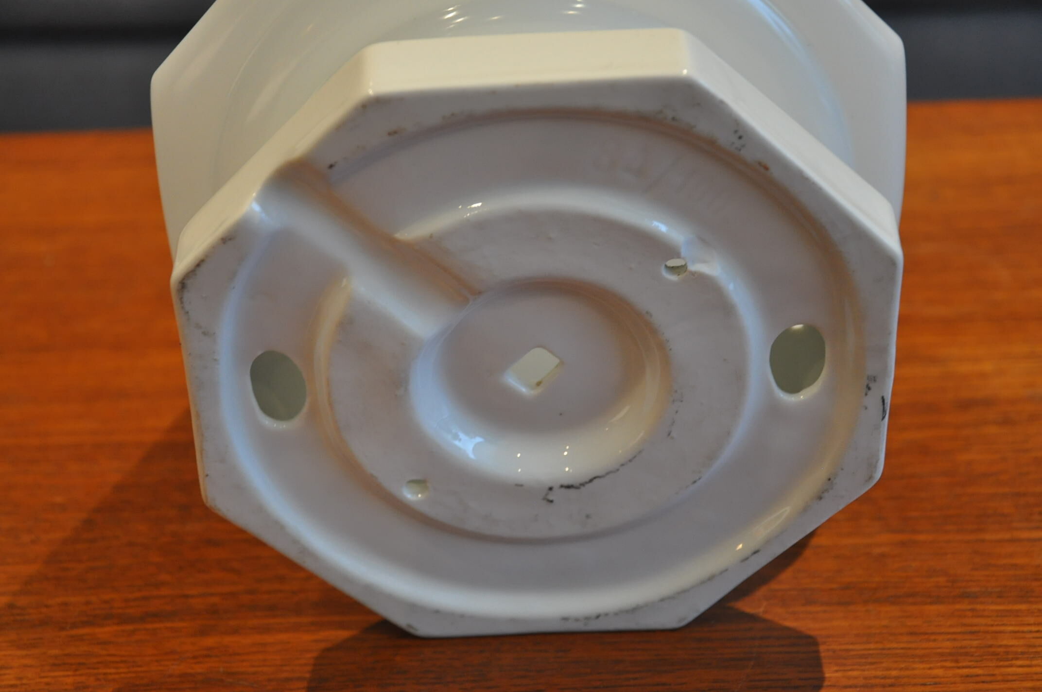 Vintage opaline and porcelain ceiling lamp