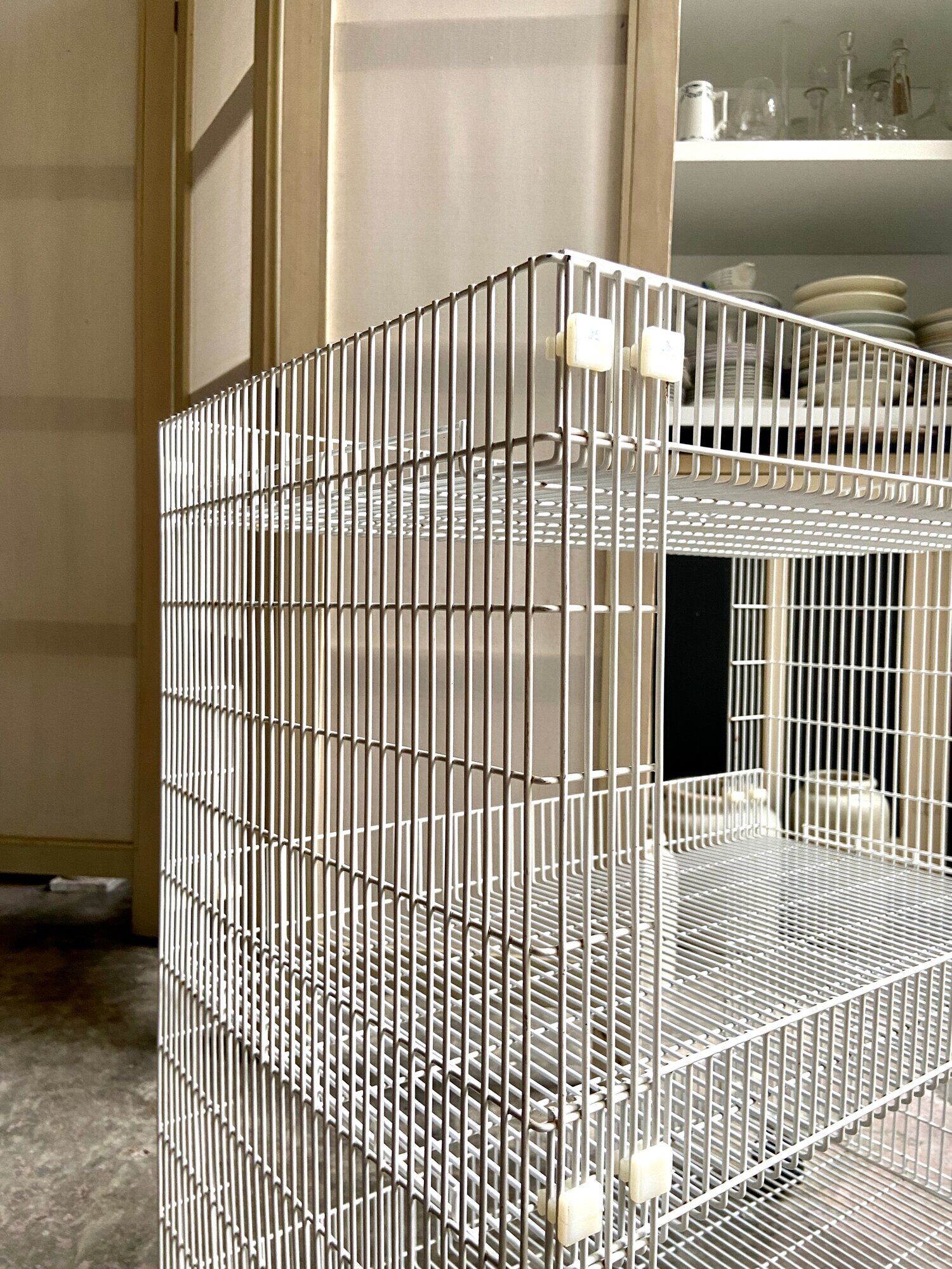 White metal service on wheels trolley