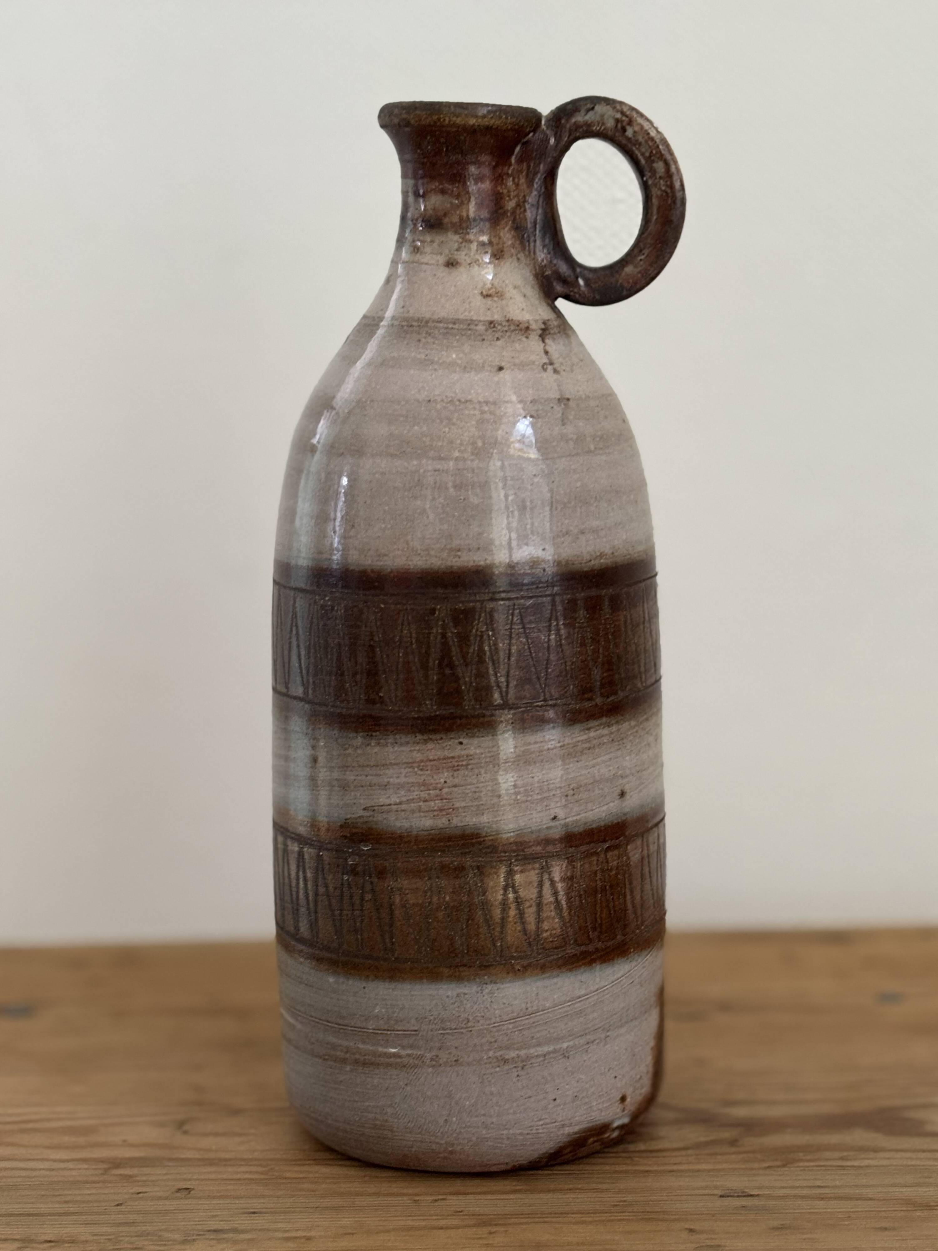 Jacques POUCHAIN stoneware bottle - Potter's workshop