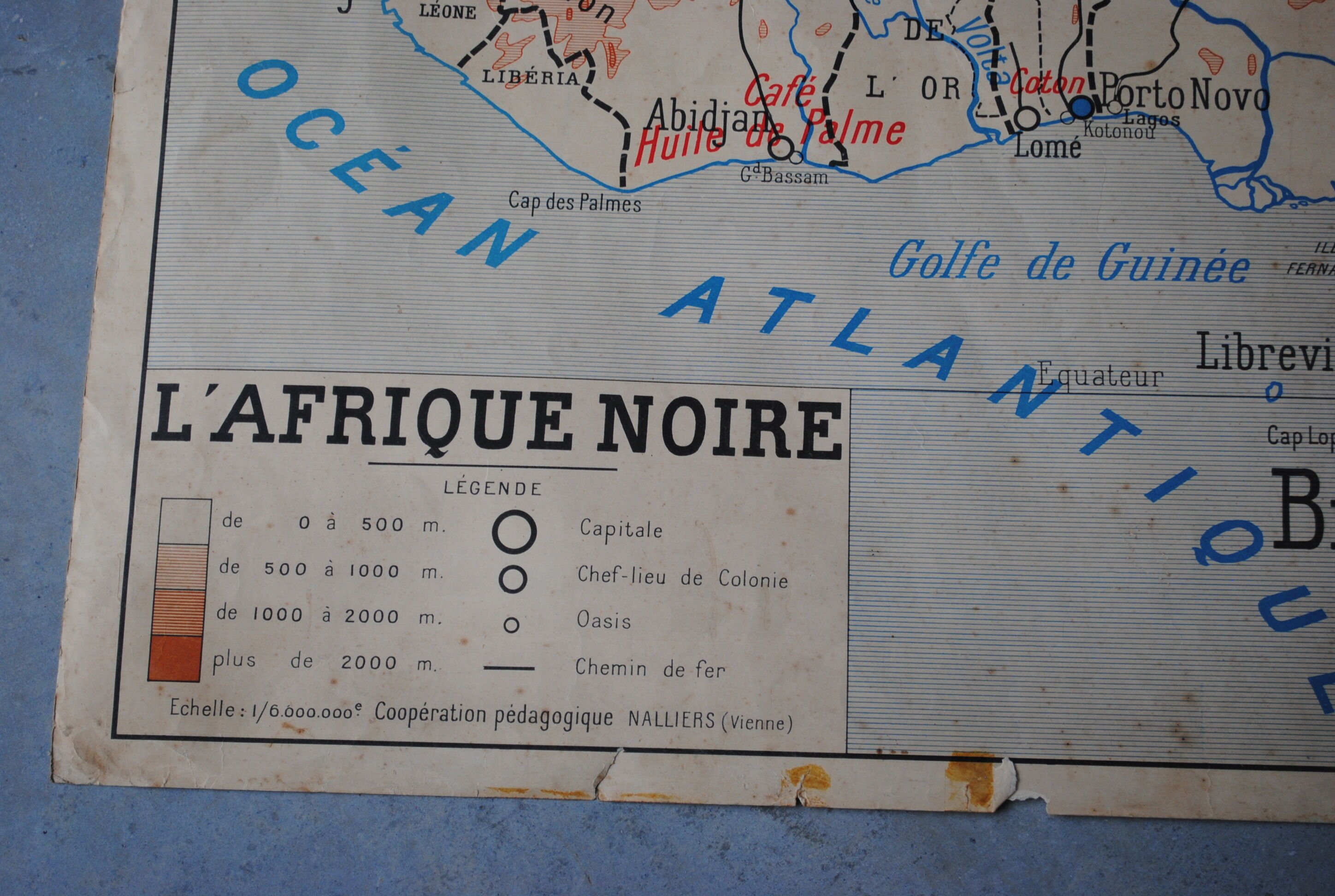 School Nightingale vintage black Africa map