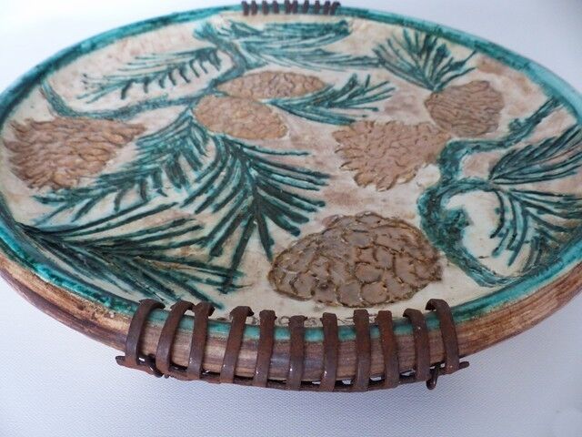 Signed Vallauris Jérôme Massier ceramic dish