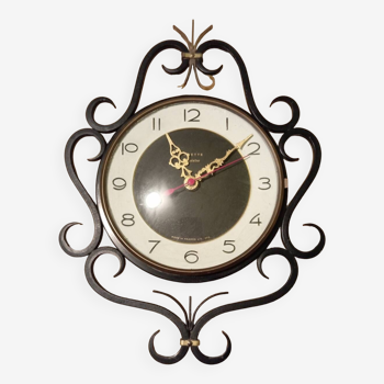 Wrought iron wall pendulum clock, by Vedette Transistor