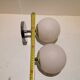 2 double chrome and opaline glass wall lamps 1960