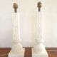 Feet of carved Alabaster column lamp
