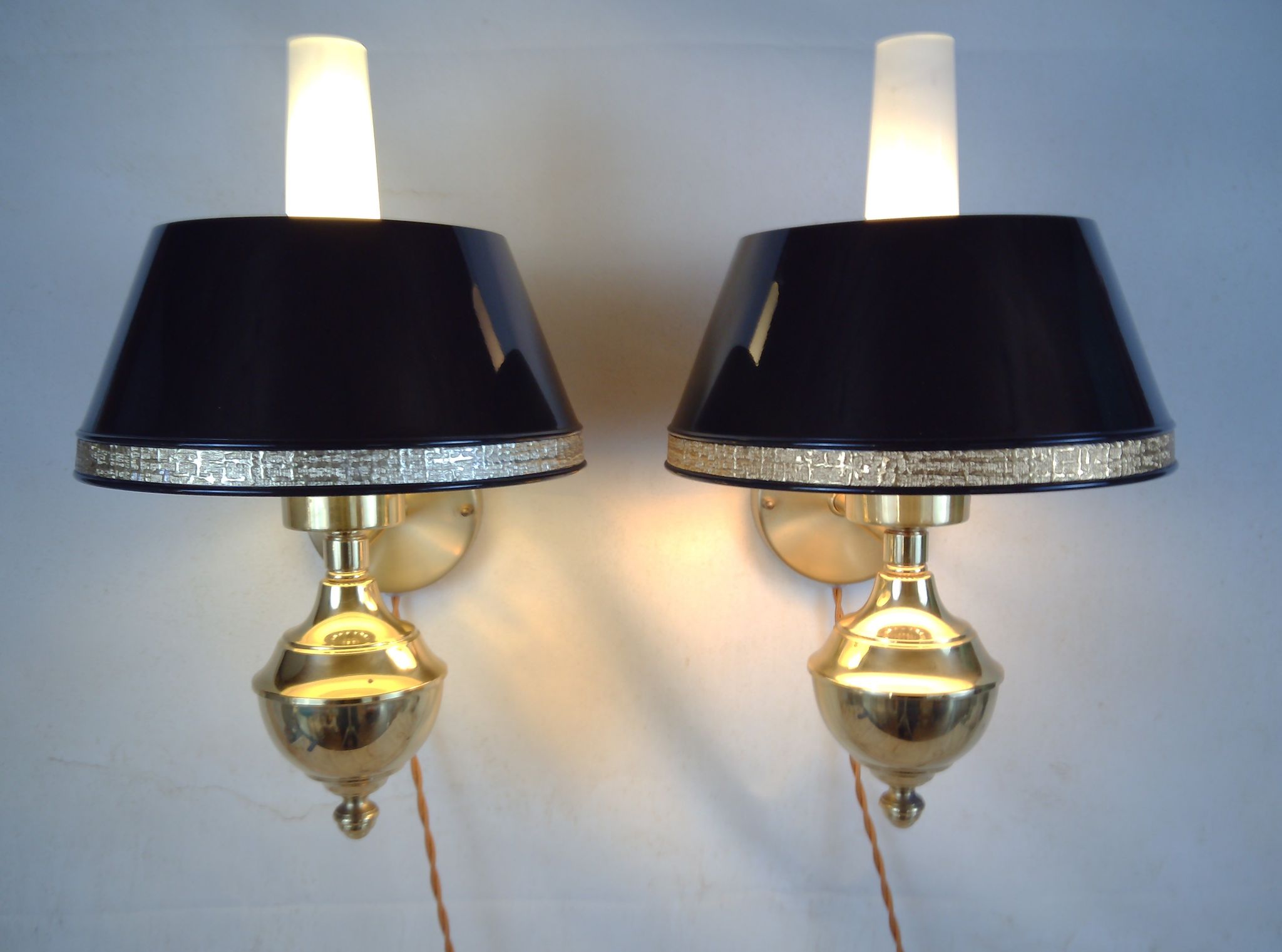 English style sconces by Erik Wärnå for EWÅ, Värnamo, Sweden. 1970's.