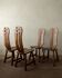 Brutalist Oak Dining Chairs Sculptural Backs by De Puydt, 1960s, Set of 4