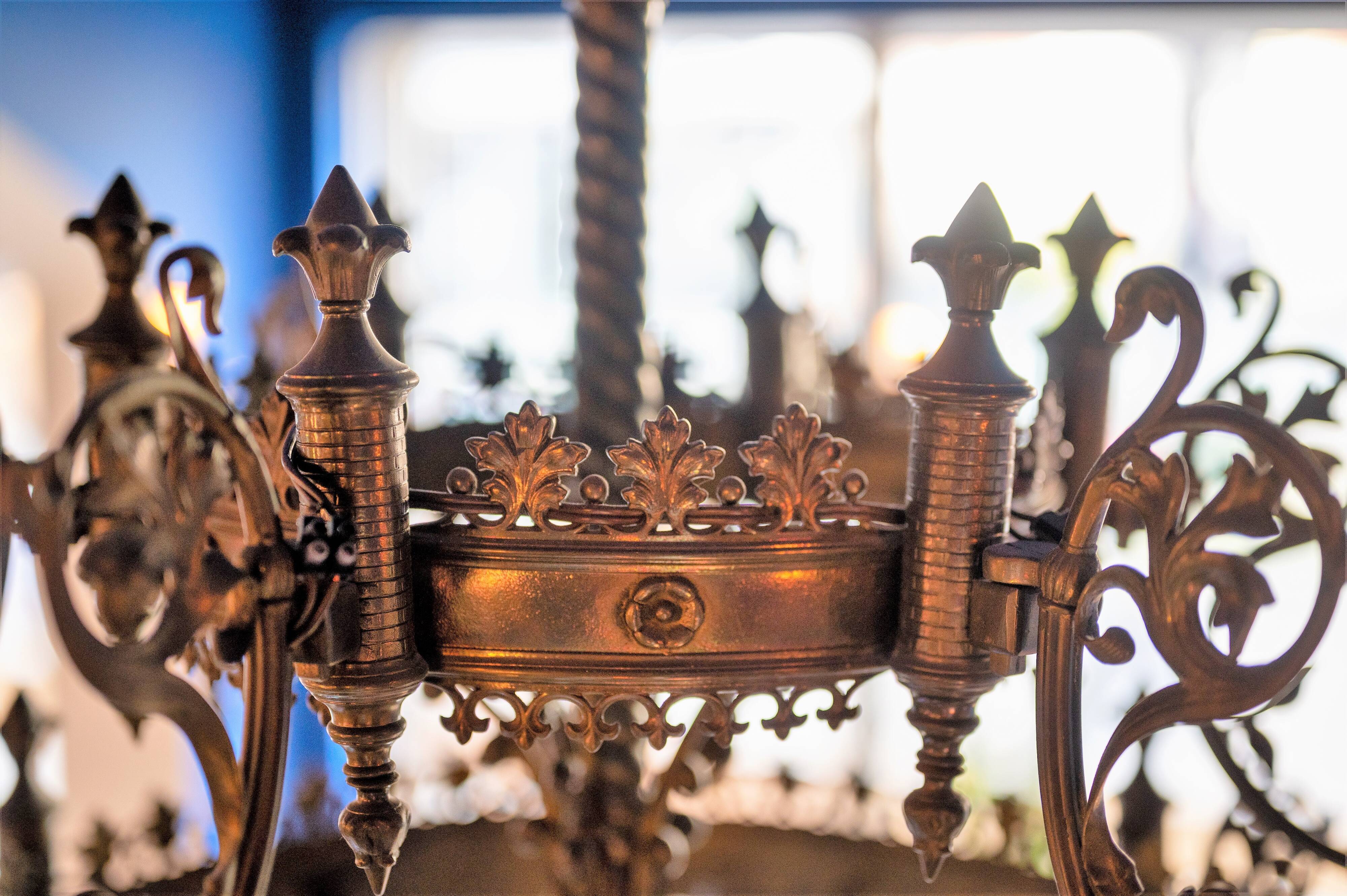 Large Antique Metal Chandelier