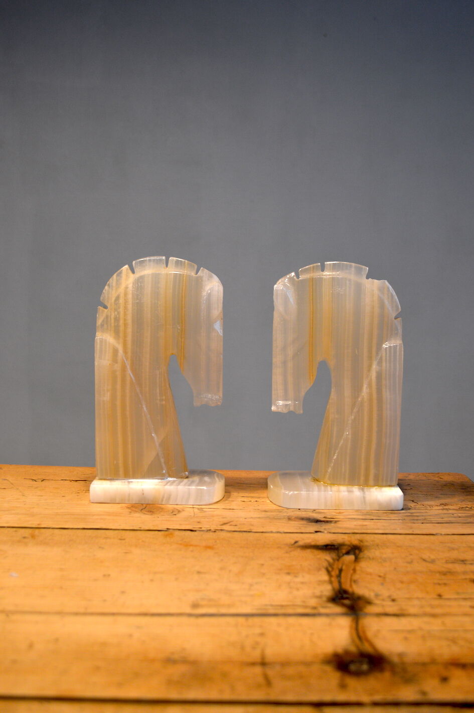 Pair of greenhouse books horses in onyx