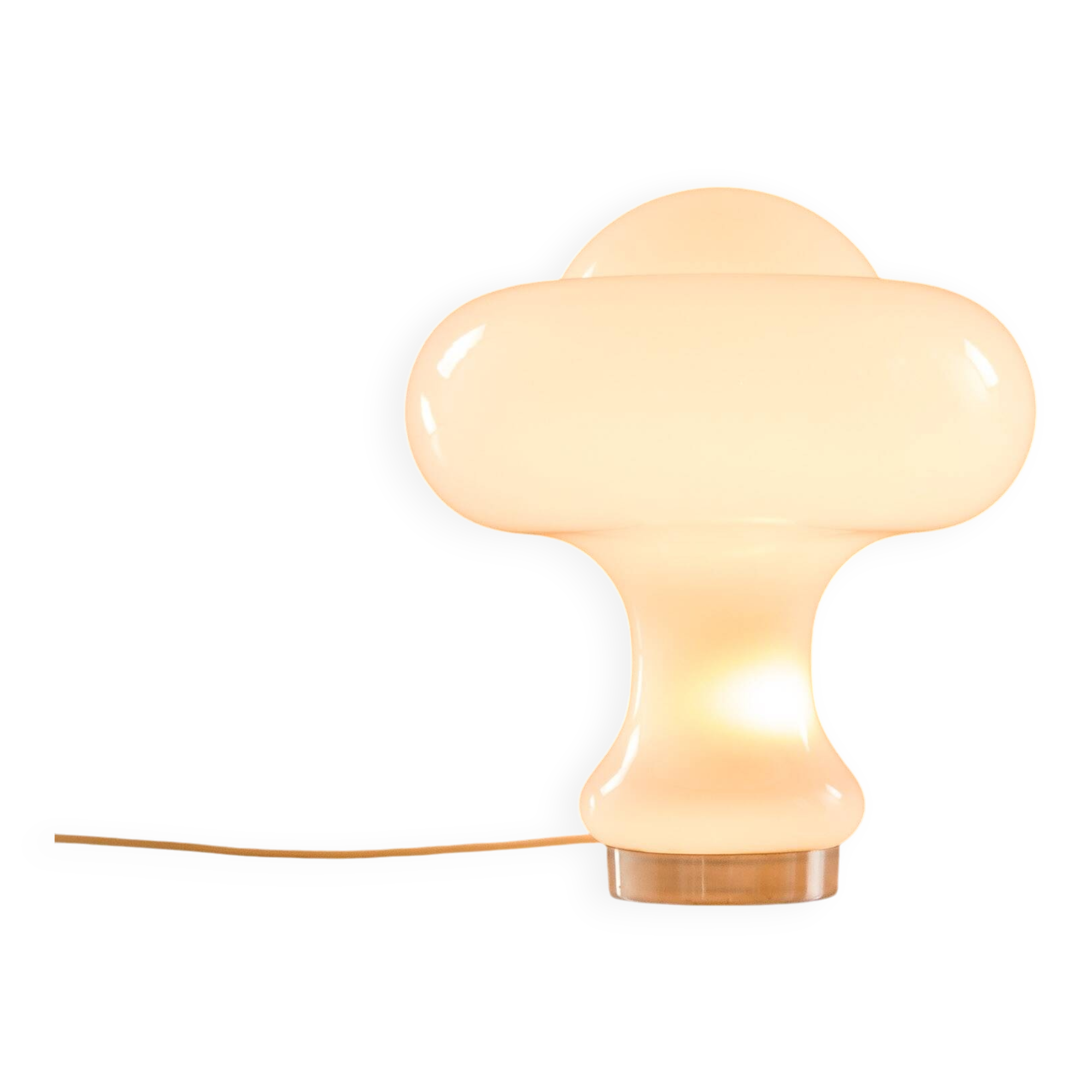 White opaline glass mushroom lamp from Peill & Putzler, Germany 1960s