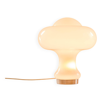 White opaline glass mushroom lamp from Peill & Putzler, Germany 1960s