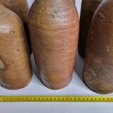 Set of 6 hand-turned stoneware bottles, 31 cm